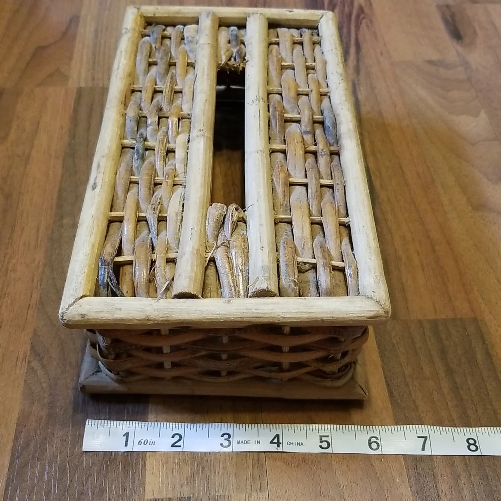Bamboo Rattan Tissue Box Cover